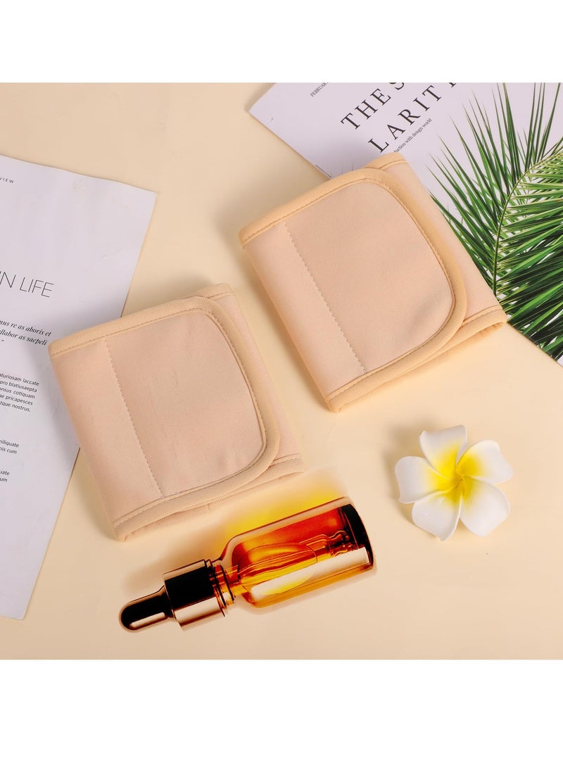 SYOSI 2 Pcs Castor Oil Pack Wrap for Knee Calf Inflammation Washable Reusable Castor Oil Foot Pack Adjustable Soft Flannel Cloth Wrap Oil-Proof Compress Pads for Foot Khaki - Image 2