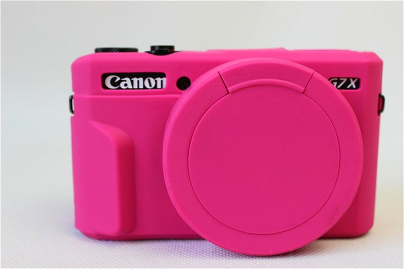 BolinUS G7 X Mark II Case, BolinUS Fullbody Ultra-Thin Lightweight Rubber Soft Silicone Case Bag Cover for Canon PowerShot G7 X Mark II -Rosered - Image 1