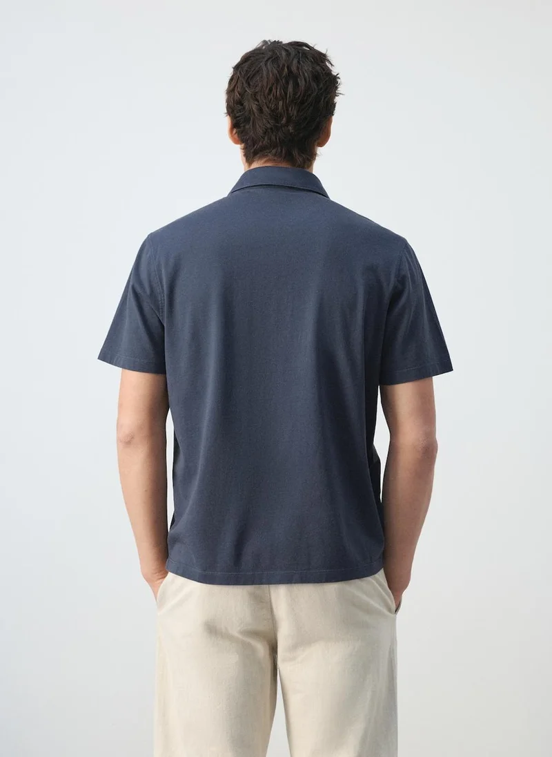 Mango Man 100% cotton pique polo shirt
