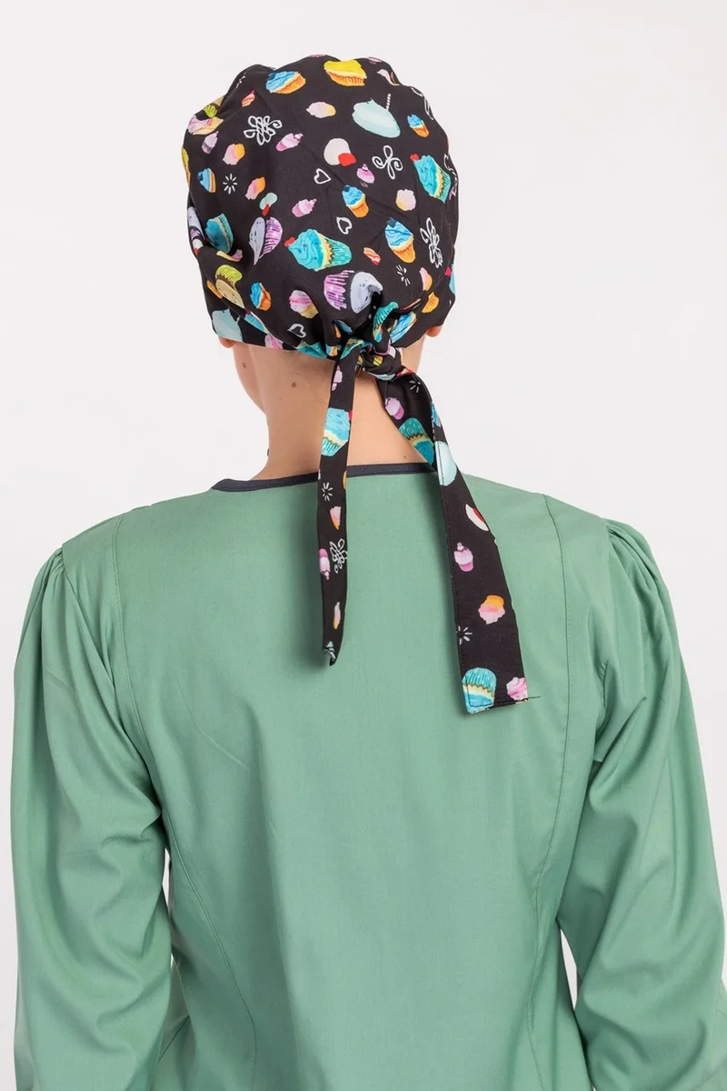 Nur Medikal Giyim Nur Medikal Clothing Cupcake Cake Patterned Nurse Doctor Hijab Bonnet