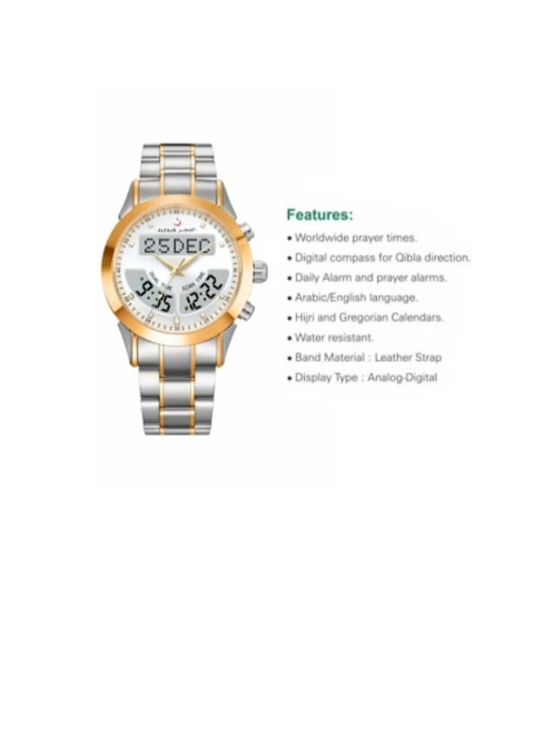 Al Fajr Luxury 360 Silver Gold Gold Stainless Steel Men's Watch WA-10GSW - Image 2