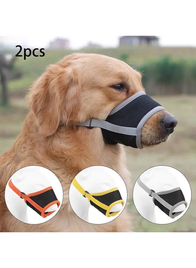 XL Orange Soft Breathable Mesh Dog Muzzle Anti Bite Bark Chew Adjustable For Large Dogs - Image 1