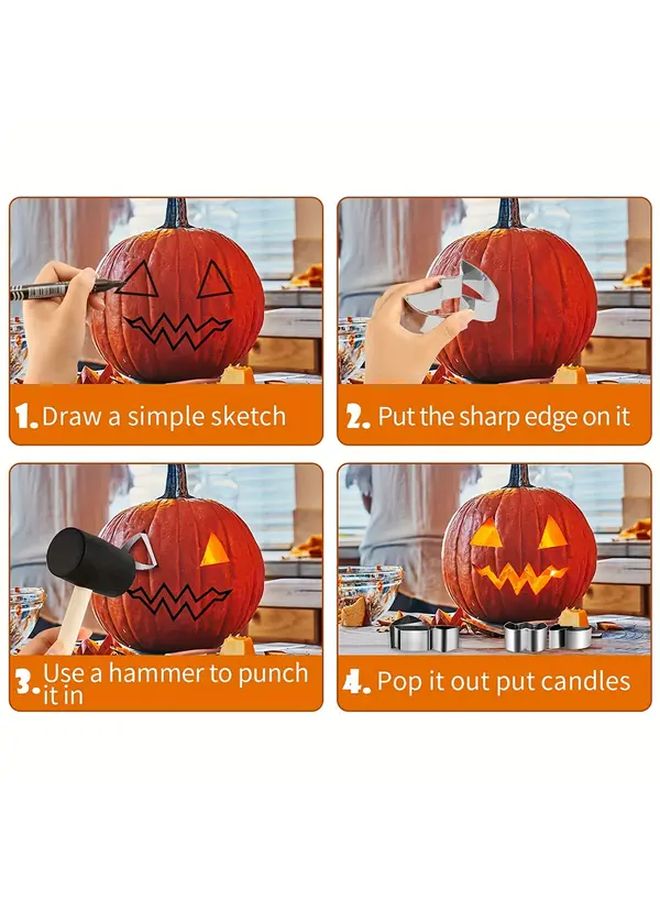 5 Piece Pumpkin Carving Knife Set DIY Halloween Lantern Tool - Image 4
