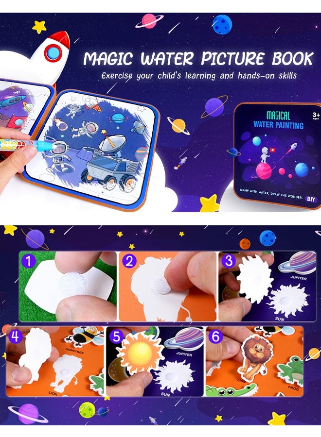 mibo Magic Water Coloring Doodle Book, Bring Two Pens, Reusable On The Go Activity, All Fun and No Mess, Toy Picture Book Graffiti - Image 4