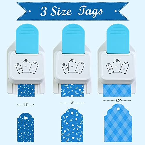 ECOHU Paper Craft Tag Punch 1.5" 2" 2.5" - with 1 roll Hemp Rope 32ft - Tag Shape Lever Action Craft Puncher for Paper Crafting Scrapbooking Cards Arts for DIY Projects - Image 4