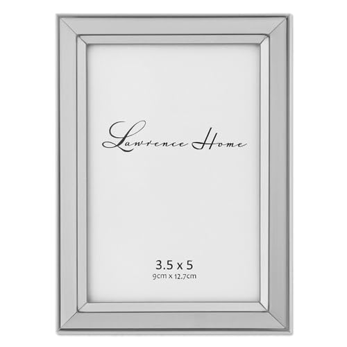Lawrence Frames Brushed Silver Plated 3 by 5 Metal Picture Frame, Silver - Image 1