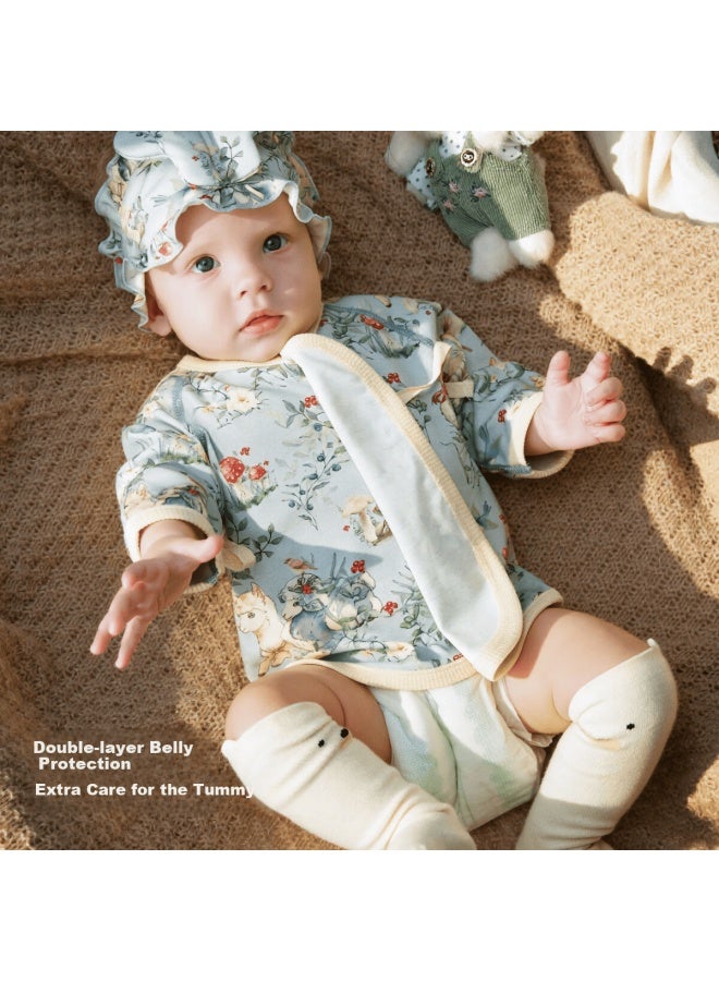 Aqpa [spring Dawn Blossoms] Newborn Baby Wrap Top Spring Autumn Baby Monk Suit Spring Dawn Blossoms Size 52