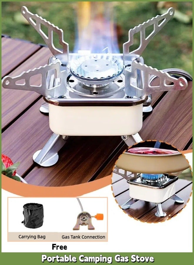Generic Portable Camping Gas Stove, Propane Burner for Outdoor Cooking, Portable Windproof Camping Stove - Foldable Backpacking Stove with Carrying Bag & Long Gas Tank Connection for Outdoor Cooking, Hiking & Picnics, Tailgating, Seafood Boil, Home Brewing, 4500W  - Image 1