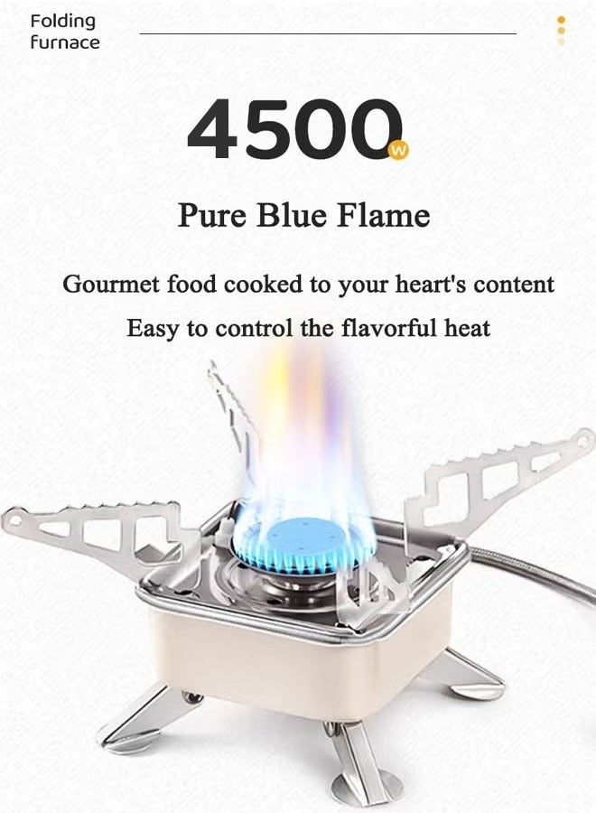 Generic Portable Camping Gas Stove, Propane Burner for Outdoor Cooking, Portable Windproof Camping Stove - Foldable Backpacking Stove with Carrying Bag & Long Gas Tank Connection for Outdoor Cooking, Hiking & Picnics, Tailgating, Seafood Boil, Home Brewing, 4500W  - Image 4