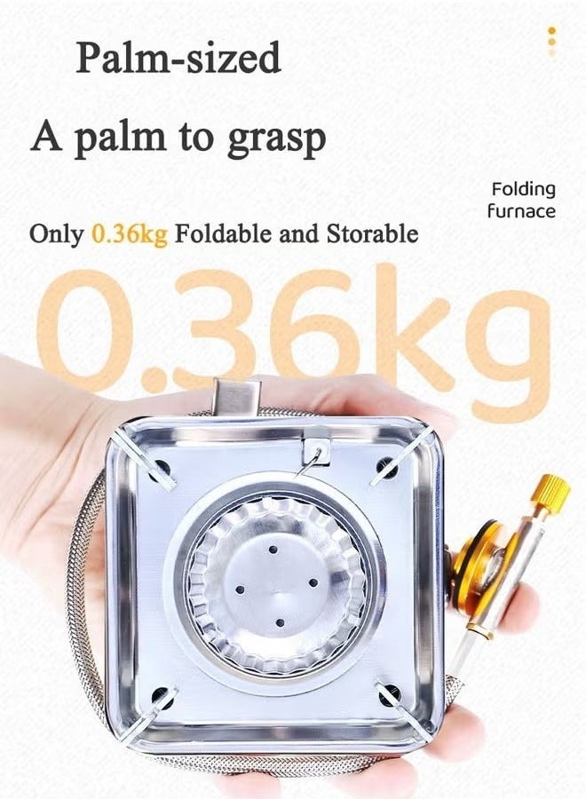Generic Portable Camping Gas Stove, Propane Burner for Outdoor Cooking, Portable Windproof Camping Stove - Foldable Backpacking Stove with Carrying Bag & Long Gas Tank Connection for Outdoor Cooking, Hiking & Picnics, Tailgating, Seafood Boil, Home Brewing, 4500W  - Image 5