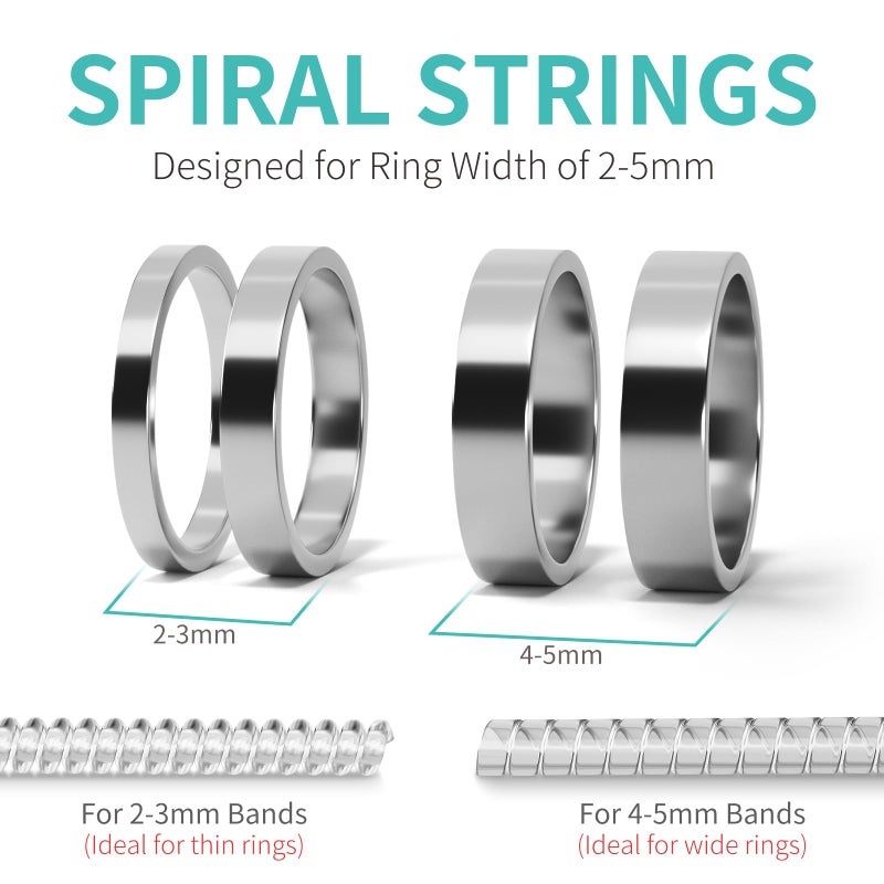 Ottemax Ring Sizers for Loose Rings - 12Pack, 12 Sizes, Ring Guards for Women& Men Loose Rings, Invisible Resizer Design for Spacers & Tighteners, Fits Bands Width to 1mm-8mm - Image 5