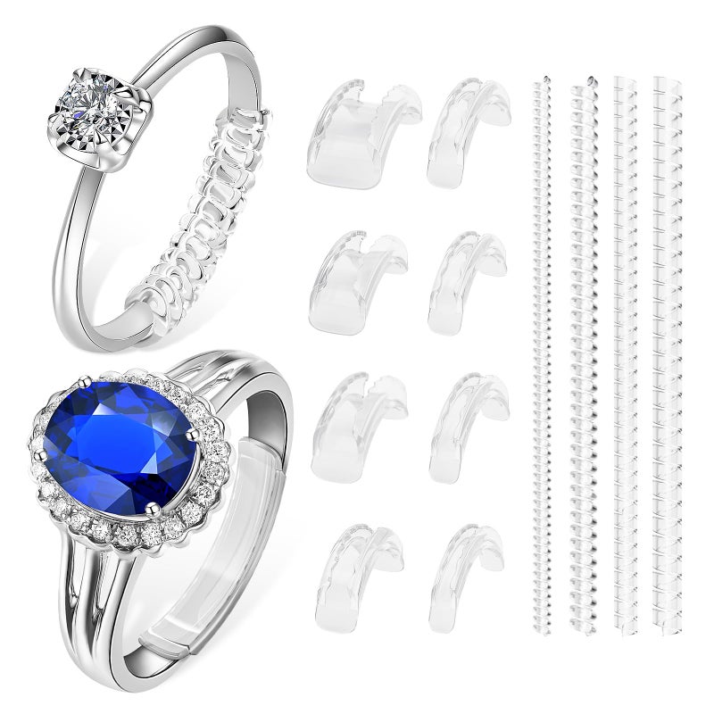 Ottemax Ring Sizers for Loose Rings - 12Pack, 12 Sizes, Ring Guards for Women& Men Loose Rings, Invisible Resizer Design for Spacers & Tighteners, Fits Bands Width to 1mm-8mm - Image 1