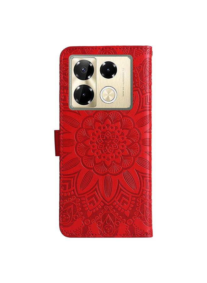 Zaboon Case For Infinix Note 40 Pro 4G / 5G / Note 40 Pro+ Embossed Sunflower Leather Phone Case - Image 3