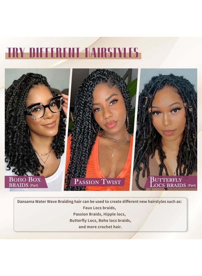 Dansama Passion Twist Hair Water Wave Braiding Hair for Butterfly Style Crochet Braids Bohemian Hair Extensions (18inch (Pack of 7), #1) - Image 5