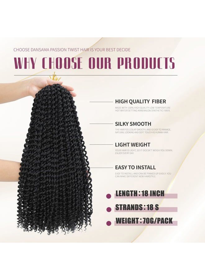 Dansama Passion Twist Hair Water Wave Braiding Hair for Butterfly Style Crochet Braids Bohemian Hair Extensions (18inch (Pack of 7), #1) - Image 3