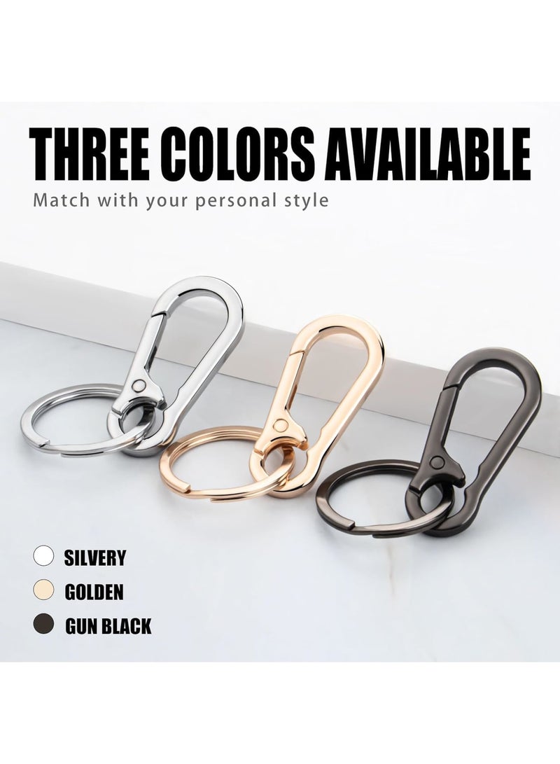Luckam Metal Keychain Clip, 6pcs Metal Key Ring Hook Holder Organizer Durable Snap Clasp Lightweight Secure for Home Car Keys Lanyard Jewelry Crafts DIY Accessories Unisex Use - Image 2