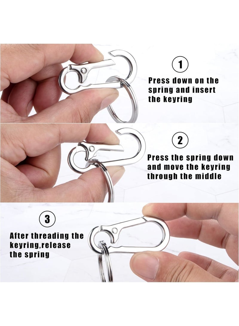 Luckam Metal Keychain Clip, 6pcs Metal Key Ring Hook Holder Organizer Durable Snap Clasp Lightweight Secure for Home Car Keys Lanyard Jewelry Crafts DIY Accessories Unisex Use - Image 5