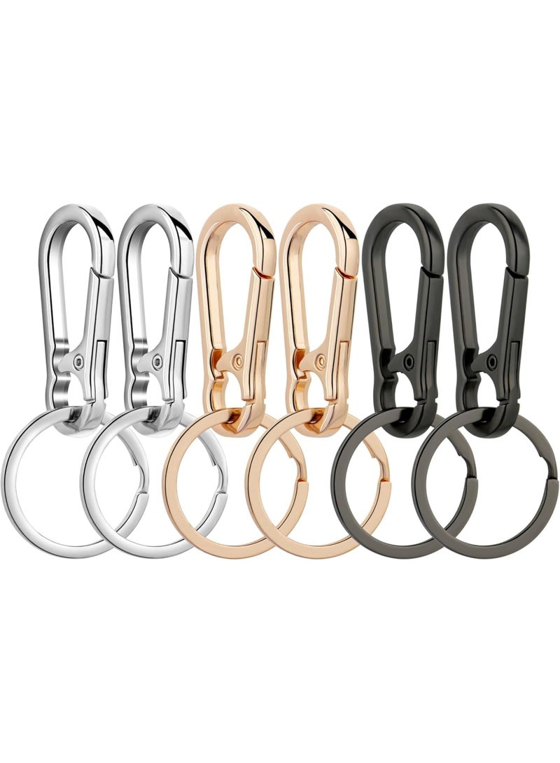 Luckam Metal Keychain Clip, 6pcs Metal Key Ring Hook Holder Organizer Durable Snap Clasp Lightweight Secure for Home Car Keys Lanyard Jewelry Crafts DIY Accessories Unisex Use - Image 1