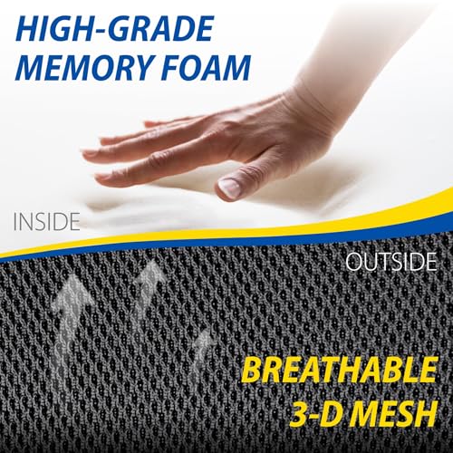 Goodyear Pure Memory Lumbar Support Pillow – Premium Memory Foam Back Support Cushion for Office Chair, Car Seat & Recliner – Ergonomic Lower Back Relief, Breathable Mesh Cover, Adjustable Strap - Image 4