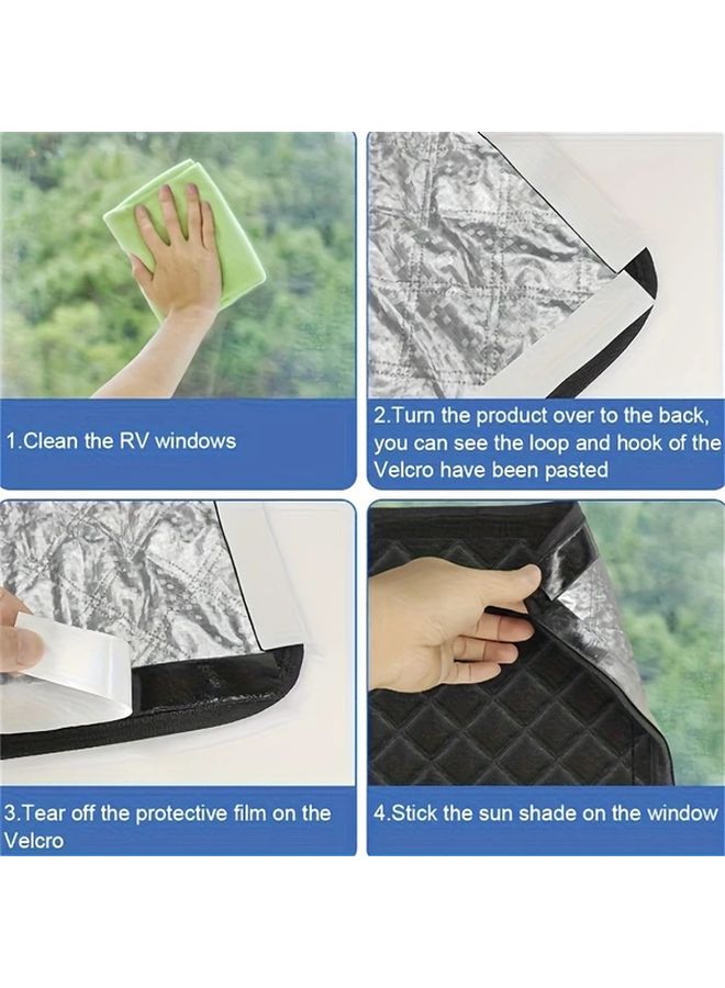 1pc RV Reflective Aluminum Foil Vent Mask Foldable Insulated Sunshade for Camper Trailer - Image 4