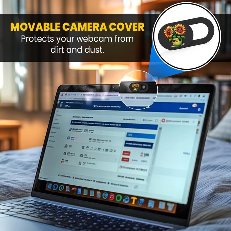 Tsyfro Ultra-Slim Laptop Camera Cover Slide | 0.03 Inch Thick | Upholds Digital Privacy | Compatible with Mobiles, Tablets, Desktops & Laptops (Plants WebCamCover - 3 Pack) - Image 4
