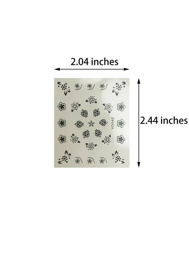 Tazimi 90 Sheets Mixed 3D Mini Nail Art Stickers Black White Colorful Various Patterns Flower Design Decals Selfadhesive False Sticker For Women Diy Decorations Birthday Party Favor Gift - Image 3