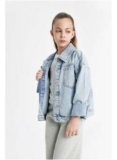DeFacto Girl Cropped Fit Long Sleeve Denim Jacket  - Image 5