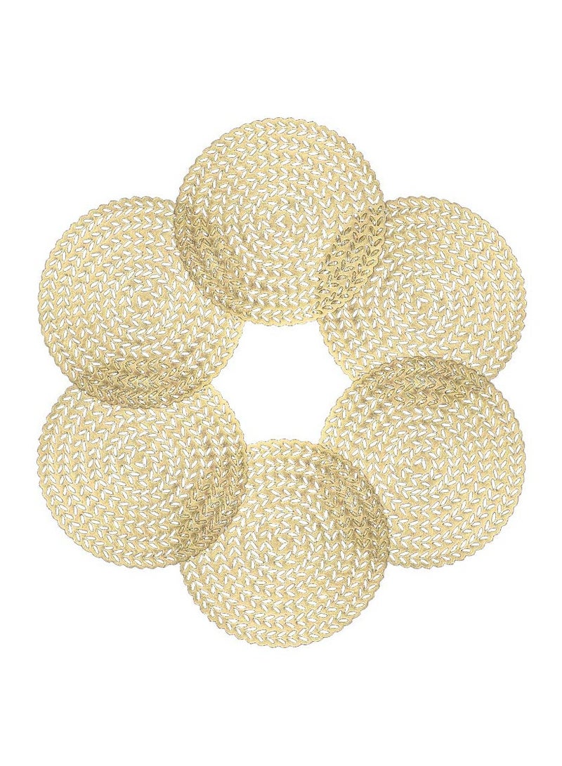 SOLARAE حاملات أكواب 6 قطع من PVC المجوفة لتزيين المنزل والمهرجانات (قمح ذهبي) - Image 1