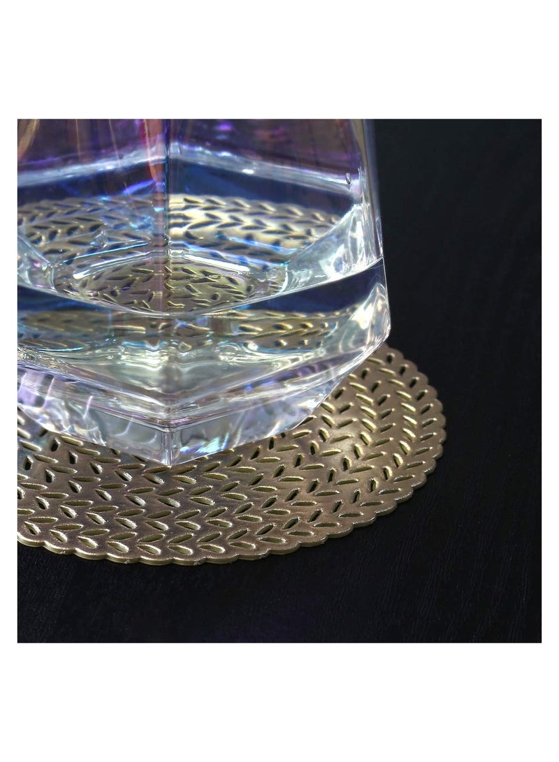 SOLARAE حاملات أكواب 6 قطع من PVC المجوفة لتزيين المنزل والمهرجانات (قمح ذهبي) - Image 2