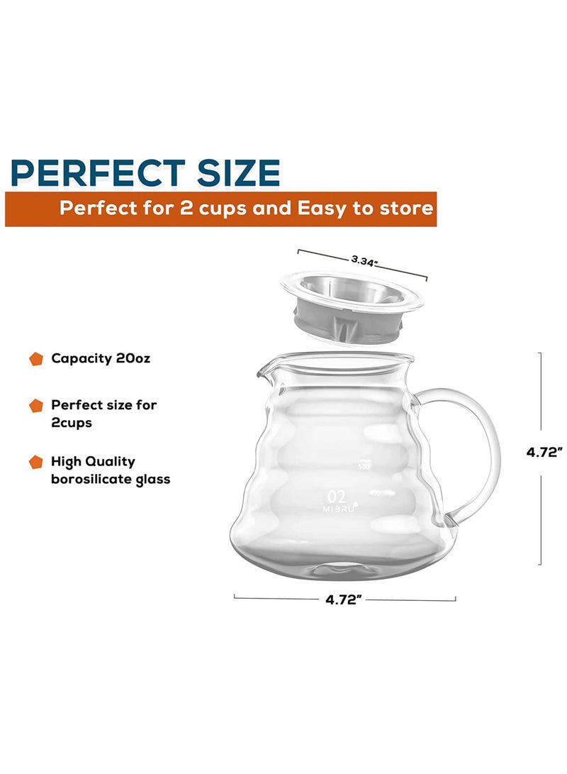 ميبرو طقم تقطير القهوة بطريقة V60 بالتقطير مجموعة من 3 قطع بكج تحضير بالتنقيط - Image 2