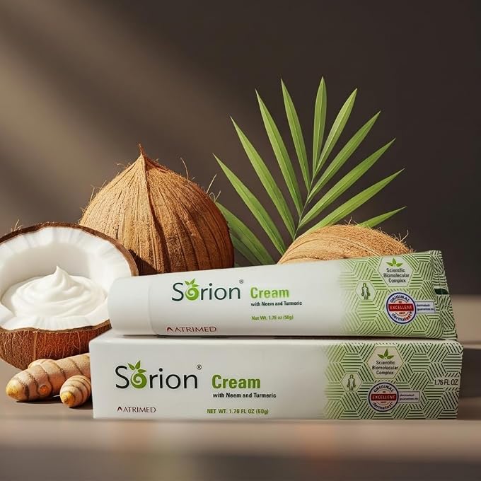 ATRIMED Sorion Cream With Neem And Turmeric For Dry, Itchy & Flaky Skin - 50g - Image 2