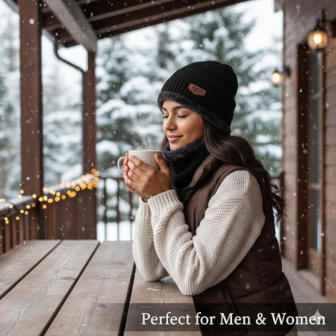 ULTRINA Winter Cap with Neck Scarf for Men & Women – Fleece-Lined Thermal Beanie with Neck Warmer | Thick And Fluffy Woolen Hat for Cold Weather, Skiing & Outdoor Use (Multicolor) - Image 5