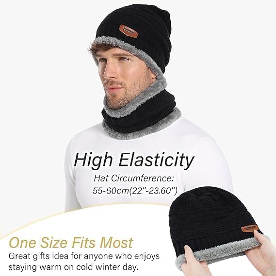 ULTRINA Winter Cap with Neck Scarf for Men & Women – Fleece-Lined Thermal Beanie with Neck Warmer | Thick And Fluffy Woolen Hat for Cold Weather, Skiing & Outdoor Use (Multicolor) - Image 4