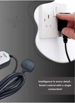 PowerMax 7-in-1 Extension Socket/ Power Strip – 4 AC Outlets, 2 USB Ports & 1 Type-C Port (3.4A) – 3-Meter Heavy-Duty Extension Cord – 2500W/13A with Fast Charging & Surge Protection – Round Design Ideal for Home, Office & Dorm Use  - Image 5