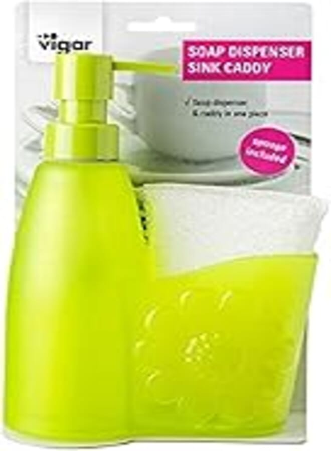 Vigar Sink Caddy Soap Dispenser with Sponge - Green