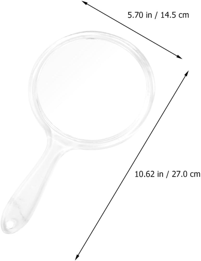 Handheld Cosmetic Mirror 2pcs Double-Sided White Vanity Mirror with Handle for Travel and Makeup Use - Image 2