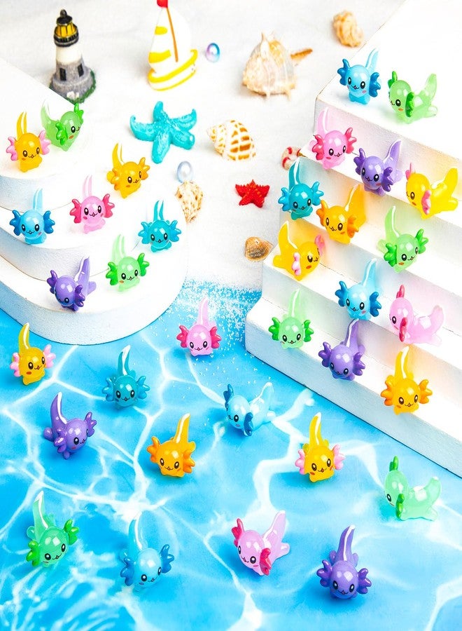 FFNIU 35Pcs Mini Resin Axolotl, Miniature Animal Figurine, Garden Landscape Aquarium Dollhouse Ornament Potted Plants Decor for DIY Craft Garden Fairy Decoration Birthday Party Favor - Image 3
