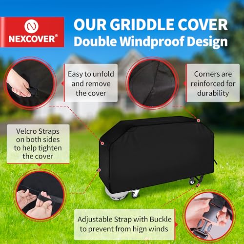 NEXCOVER Griddle Cover for Blackstone 36 Inch Griddle, Water-Proof Heavy Duty Material, Flat Top Grill Cover with Support Pole for Camp Chef 600 and More 4-Burner Griddle - Image 3