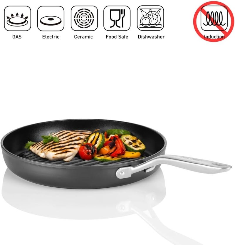 Techef - Onyx Collection, 12-inch Grill Pan For Stove Top, Nonstick Grill Pan For indoor cooking, PFOA-Free, Heavy-Duty Aluminum, Made In Korea (No Induction) - Image 3