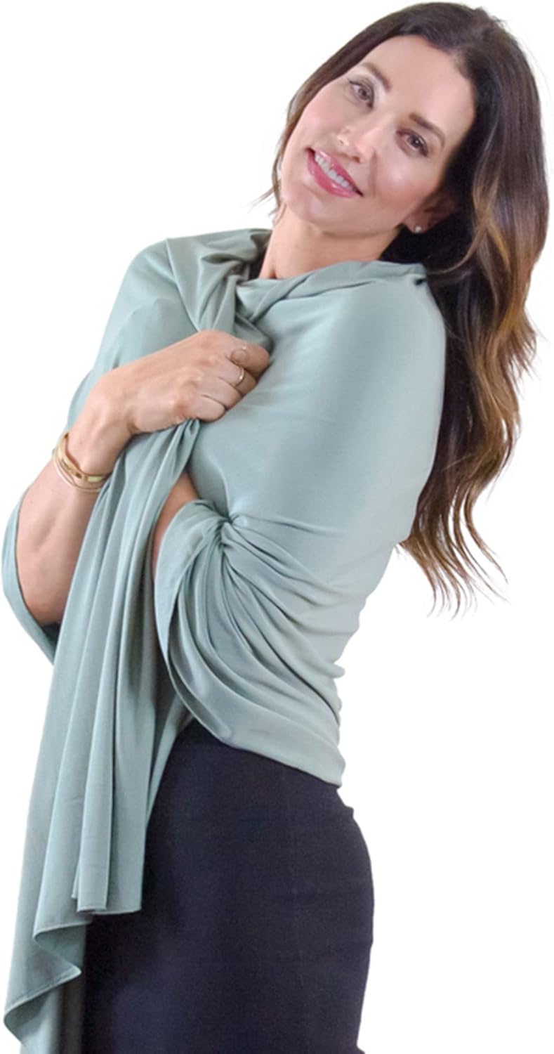 Happyluxe Travel Shawl Wraps for Women - 68x35in Wrap. Lightweight Pashmina, Airplane Travel Blanket Scarf. Made In USA - Image 1