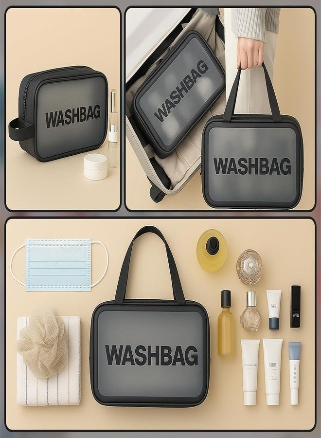 ALCY 3 Pieces Transparent Makeup Organizer Pouches/Makeup Bag for Women/Cosmetic Pouch/Toiletry Kit Bag for Travel(Black/Large-Medium-Small) - Image 3