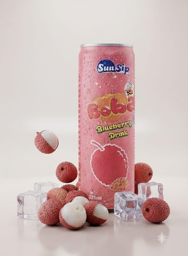 Sun Sip Popping Boba Lychee Drink .
