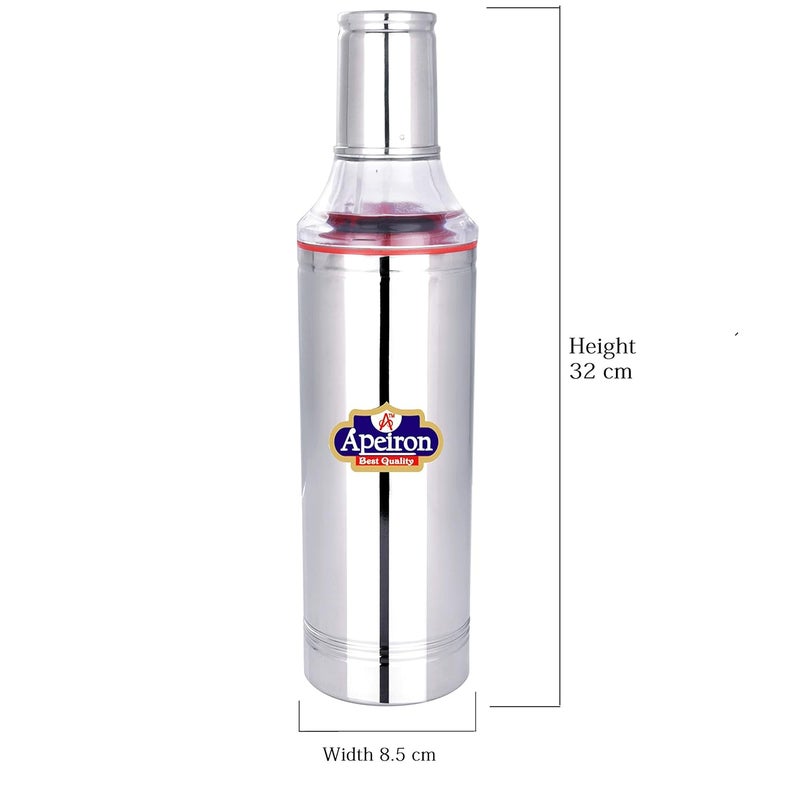 Apeiron Stainless Steel Nozzle Oil Dispenser 1000 ml Cooking Oil Oil Dropper Leak Proof Silver Pack of 2 - Image 4