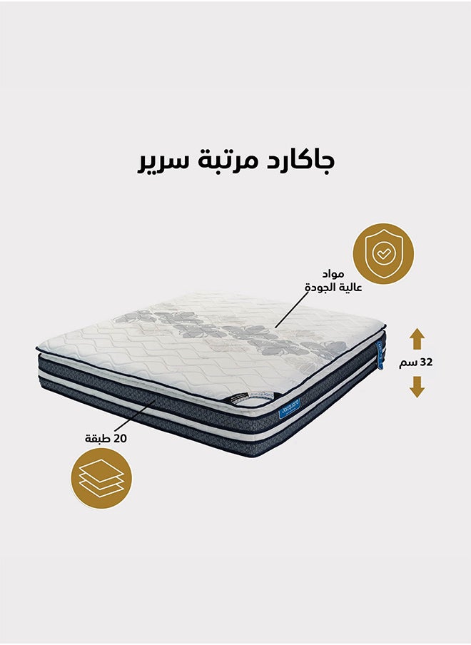 إن - هاوس جاكارد | مرتبة سرير متعددة الطبقات 20 طبقة ارتفاع 32 سم قياس سوبر كينج - 193x20 طبقة0 سم - رمادي وأبيض  - Image 3