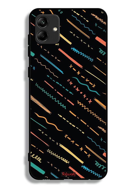 Samsung Galaxy A04 Protective Case Cover X Lines Abstract Pattern