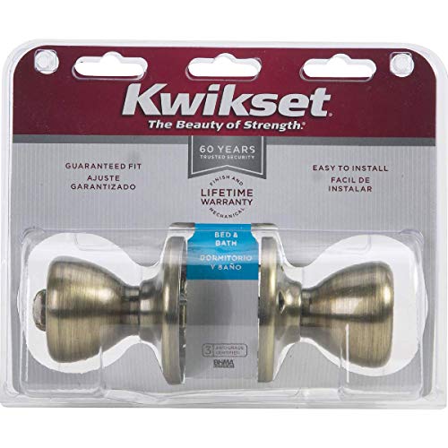 Kwikset 300T 5 CP RCL RCS BBPKG Tylo Bed/Bath Knob in Antique Brass - Image 2