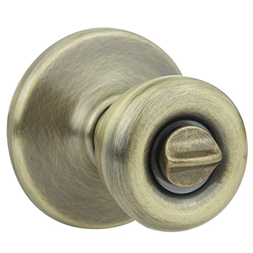 Kwikset 300T 5 CP RCL RCS BBPKG Tylo Bed/Bath Knob in Antique Brass - Image 1