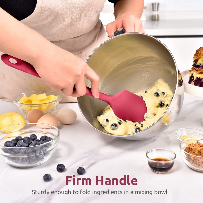 U-Taste 14in Extra Large Silicone Spatula: U-Taste 600F Heat Resistant Flexible Silicon Mixing Stirring Cooking Scraping Baking Bowl Scraper Seamless Spreader for Kitchen Nonstick Cookware (Red) - Image 5