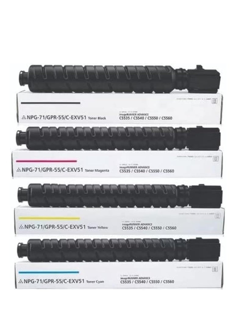 Terabyte Compatible Toner For Canon IR ADV C5535i,C5540i,5550i,5560i,C5735,C5750 ( (4 Color Complete Set)  - Image 1