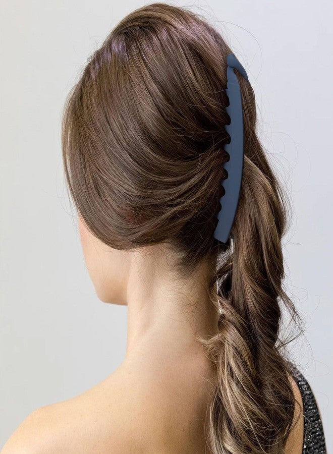 Mxxipp 3pcs French Banana Clips, Non-Slip Classic Large Hairstyle Claws, Fish Shaped Double Combs Hair Holder for Women Curly Straight Long Thick Thin Hair- Dark Blue & Blue & Skin Color - Image 5